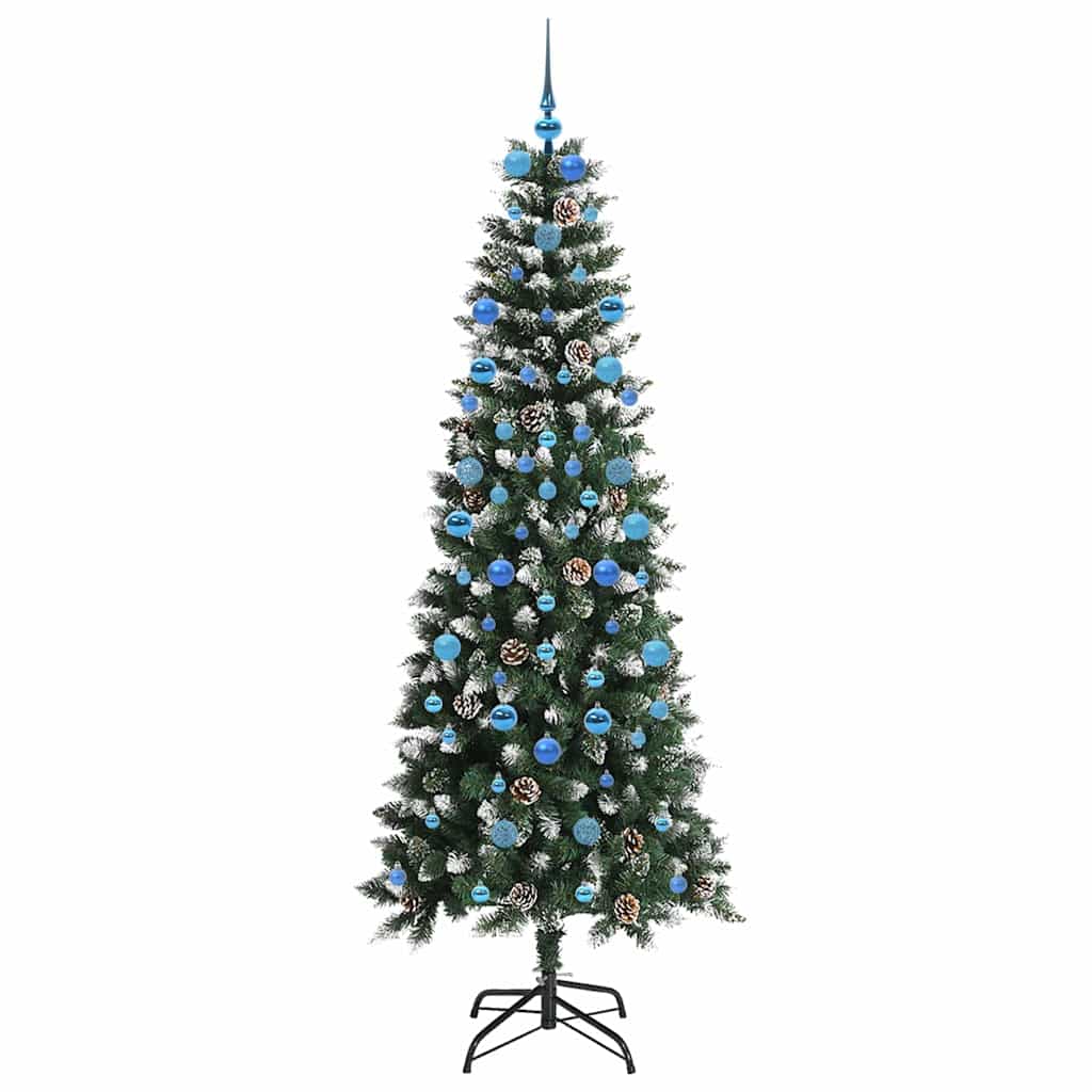 Mű karácsonyfa 300 LED-del Zöld 210 cm PVC és Műanyag és Acél