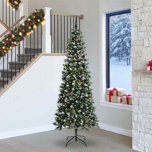 Mű karácsonyfa 300 LED-del Zöld 240 cm PVC és Műanyag és Acél