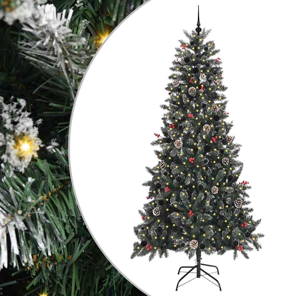 Mű karácsonyfa 300 LED-del Zöld 240 cm PVC és Műanyag és Acél