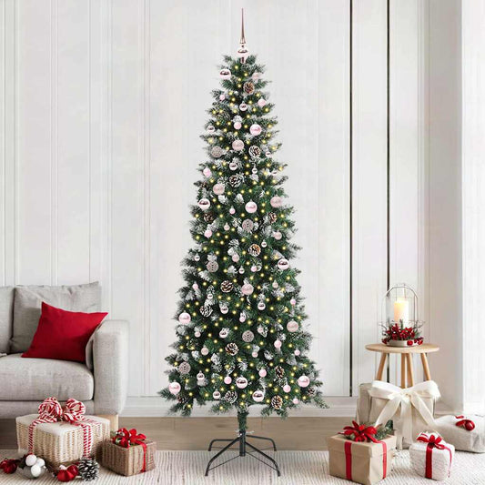 Mű karácsonyfa 300 LED-del Zöld 240 cm PVC és Műanyag és Acél