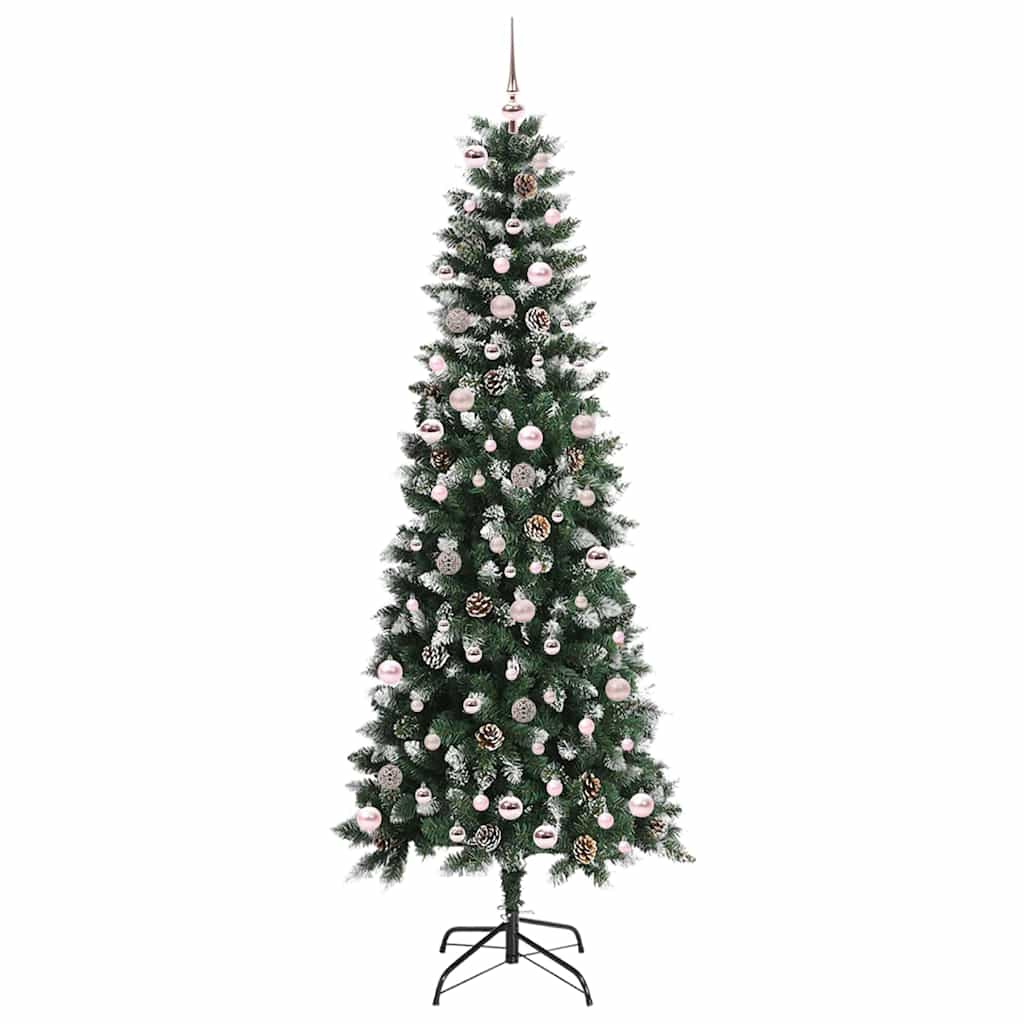 Mű karácsonyfa 300 LED-del Zöld 240 cm PVC és Műanyag és Acél