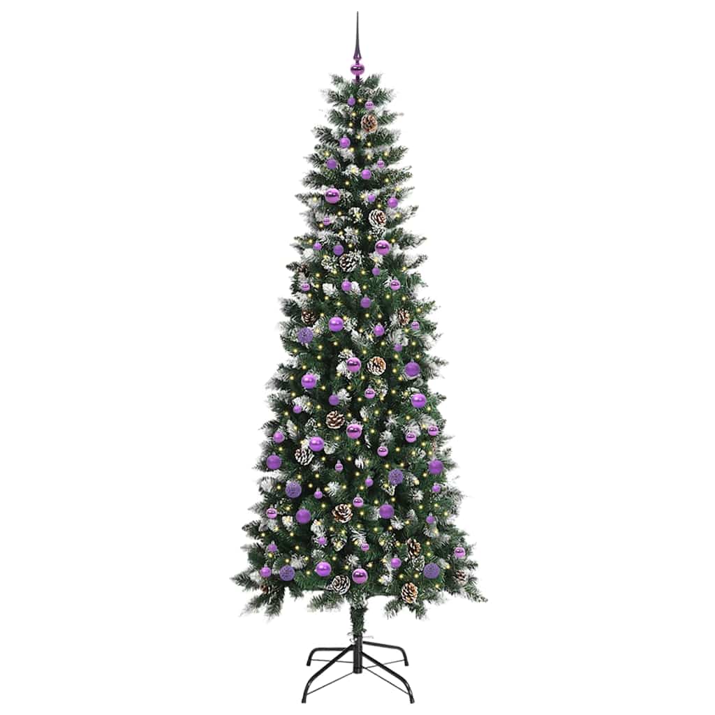 Mű karácsonyfa 300 LED-del Zöld 240 cm PVC és Műanyag és Acél
