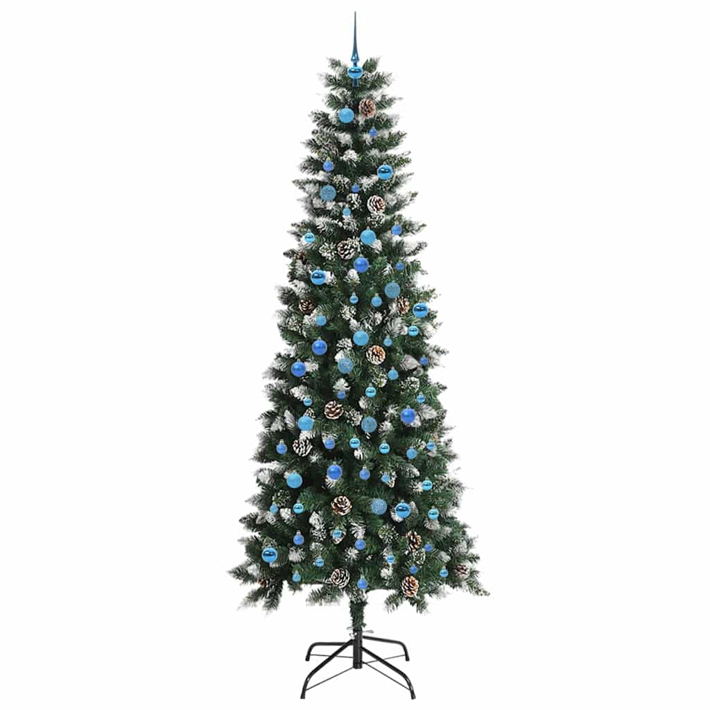 Mű karácsonyfa 300 LED-del Zöld 240 cm PVC és Műanyag és Acél