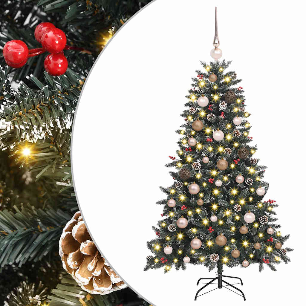 Mű karácsonyfa 150 LED-del Zöld 150 cm PVC és Műanyag és Acél