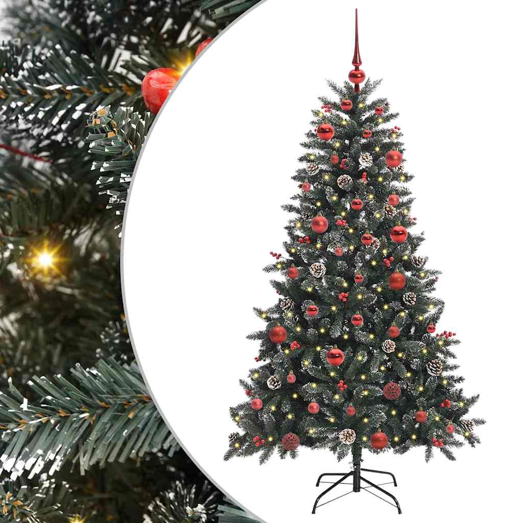 Mű karácsonyfa 150 LED-del Zöld 150 cm PVC és Műanyag és Acél