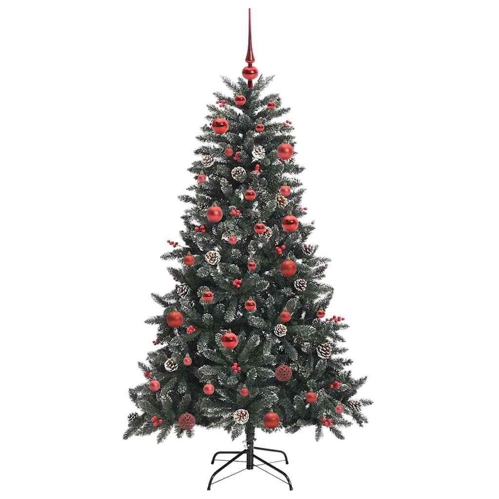 Mű karácsonyfa 150 LED-del Zöld 150 cm PVC és Műanyag és Acél