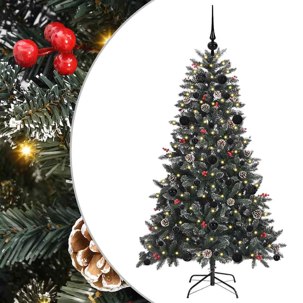 Mű karácsonyfa 150 LED-del Zöld 150 cm PVC és Műanyag és Acél