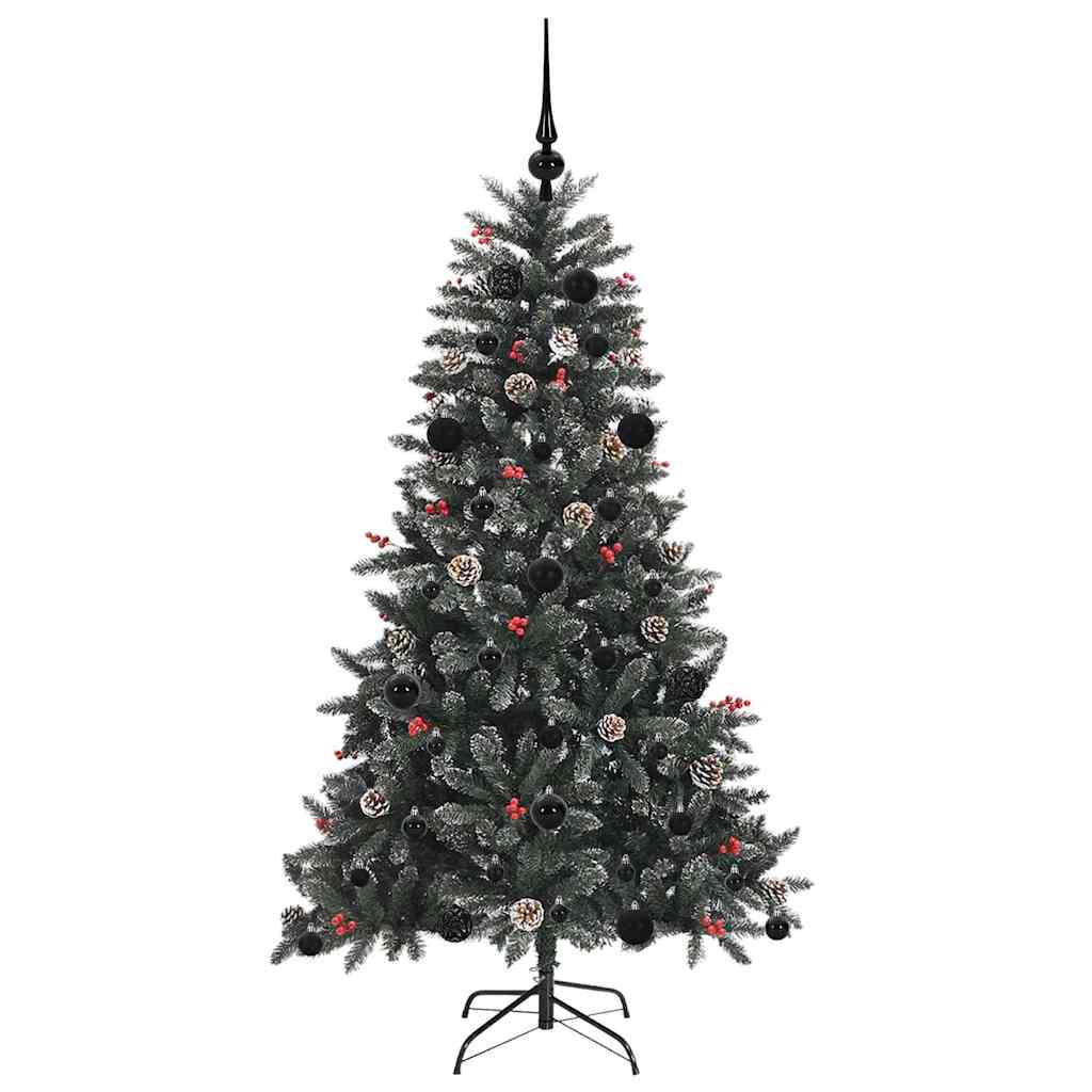 Mű karácsonyfa 150 LED-del Zöld 150 cm PVC és Műanyag és Acél