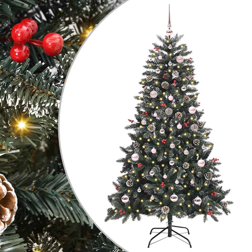 Mű karácsonyfa 150 LED-del Zöld 150 cm PVC és Műanyag és Acél