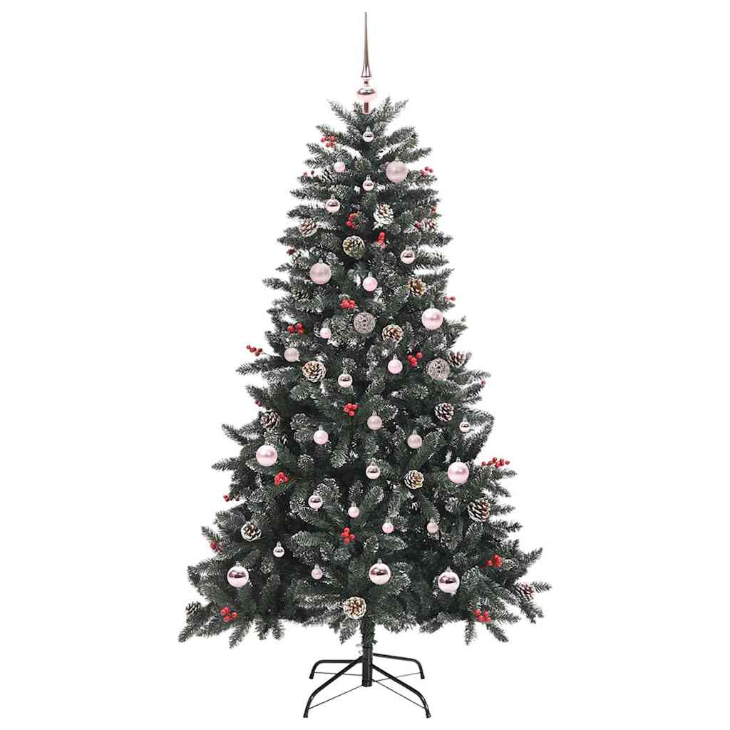 Mű karácsonyfa 150 LED-del Zöld 150 cm PVC és Műanyag és Acél