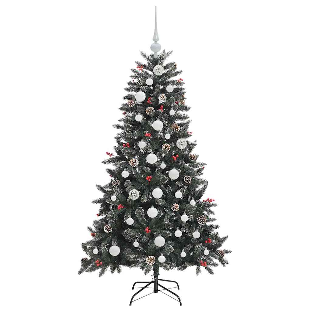 Mű karácsonyfa 150 LED-del Zöld 150 cm PVC és Műanyag és Acél