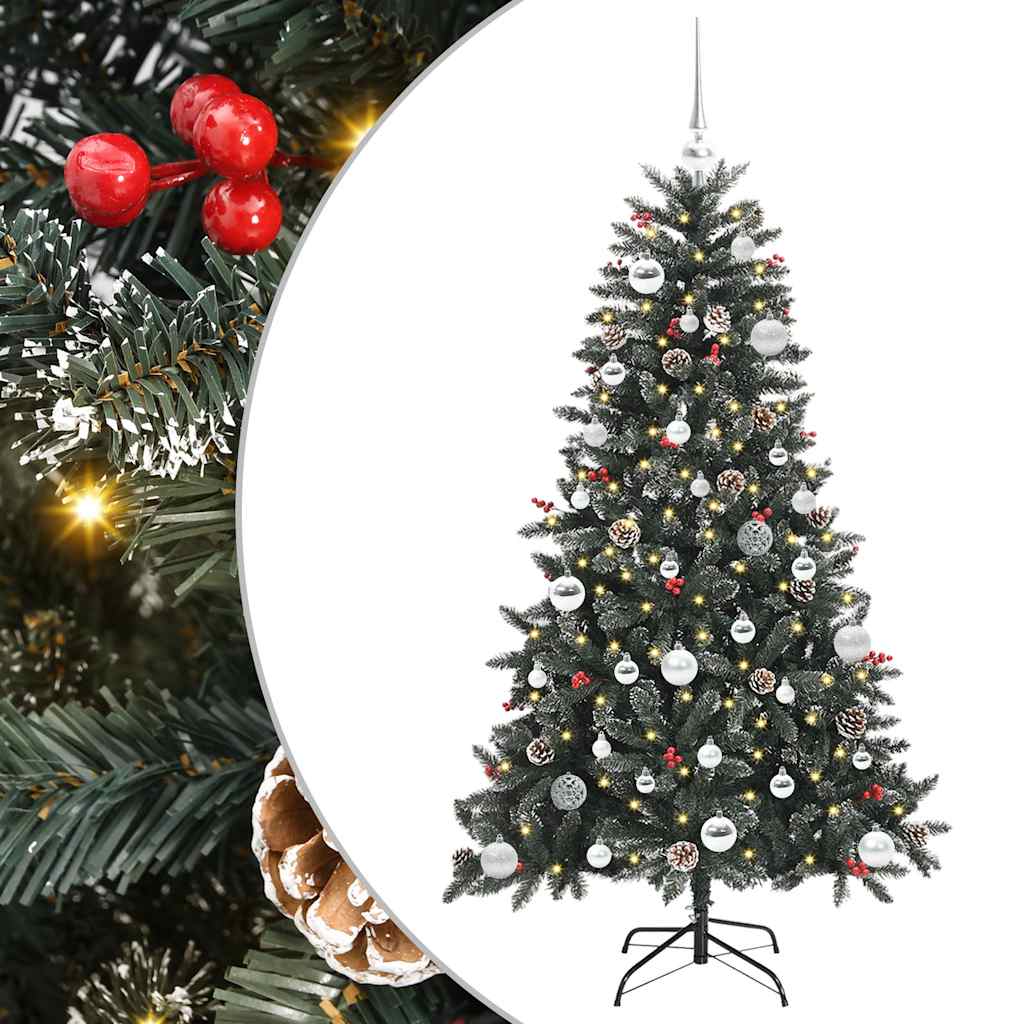 Mű karácsonyfa 150 LED-del Zöld 150 cm PVC és Műanyag és Acél