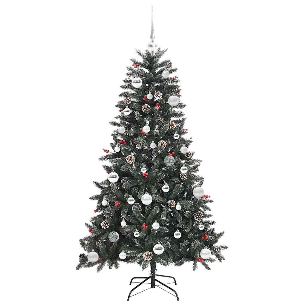 Mű karácsonyfa 150 LED-del Zöld 150 cm PVC és Műanyag és Acél
