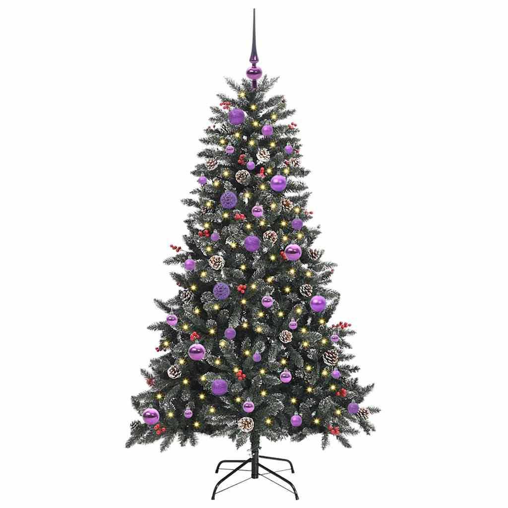 Mű karácsonyfa 150 LED-del Zöld 150 cm PVC és Műanyag és Acél