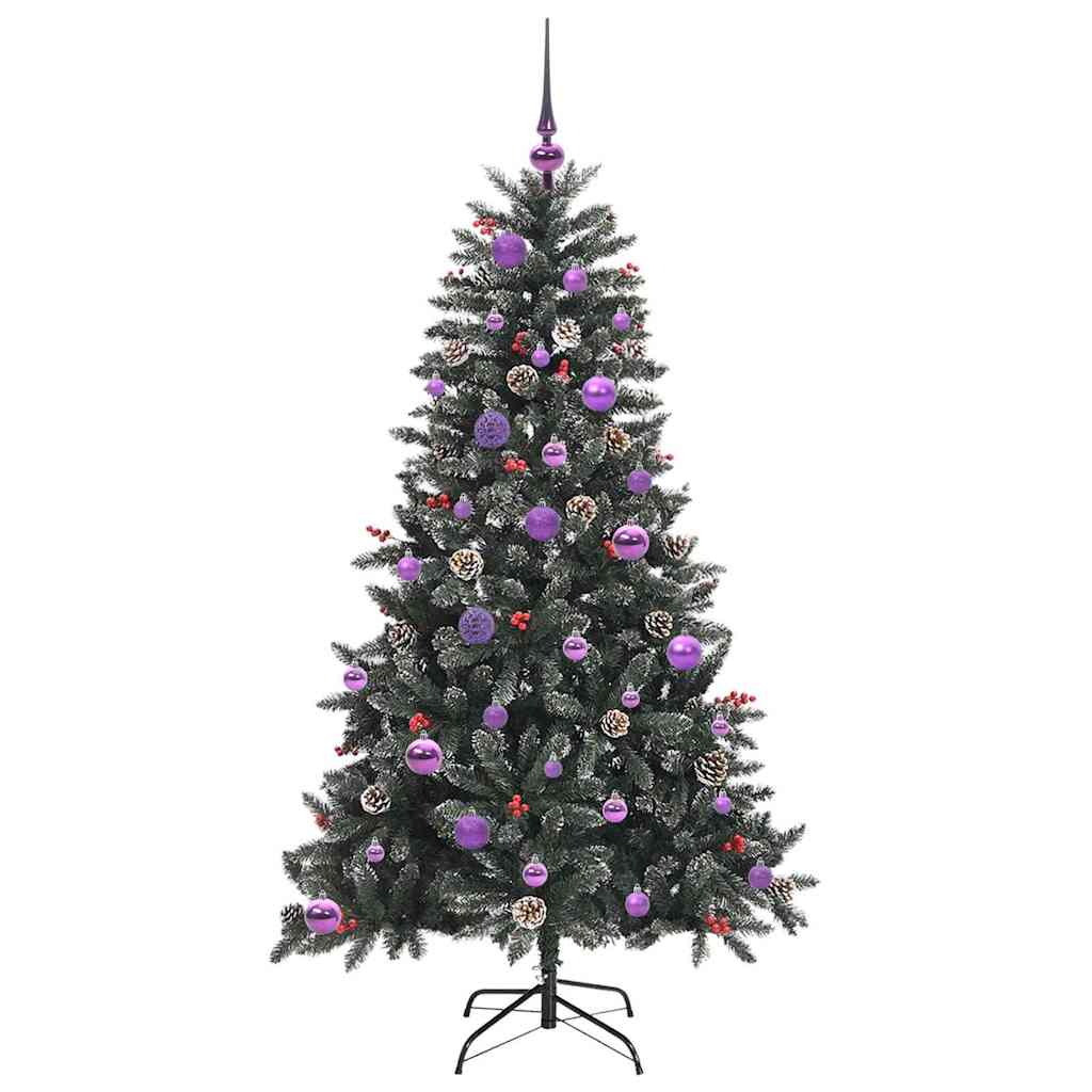 Mű karácsonyfa 150 LED-del Zöld 150 cm PVC és Műanyag és Acél