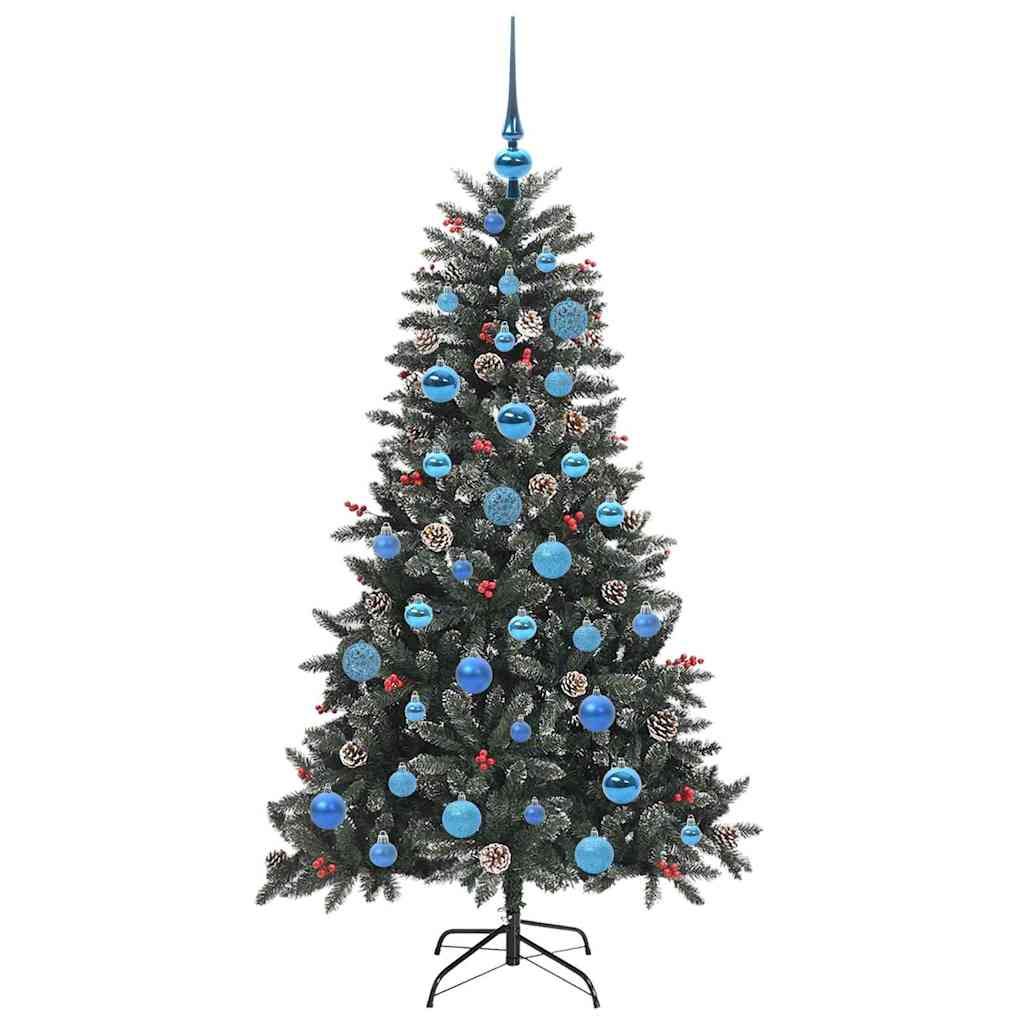 Mű karácsonyfa 150 LED-del Zöld 150 cm PVC és Műanyag és Acél