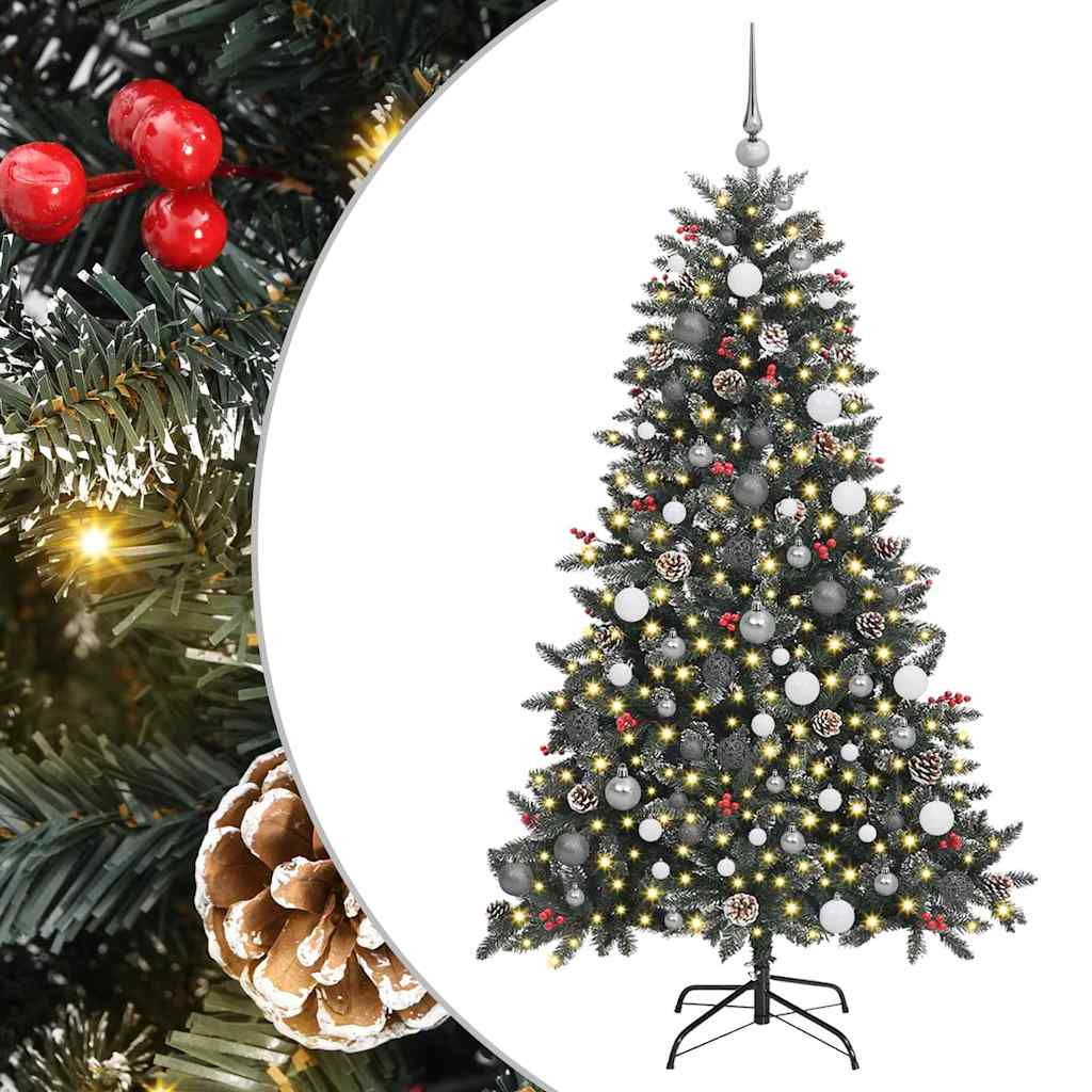 Mű karácsonyfa 300 LED-del Zöld 180 cm PVC és Műanyag és Acél