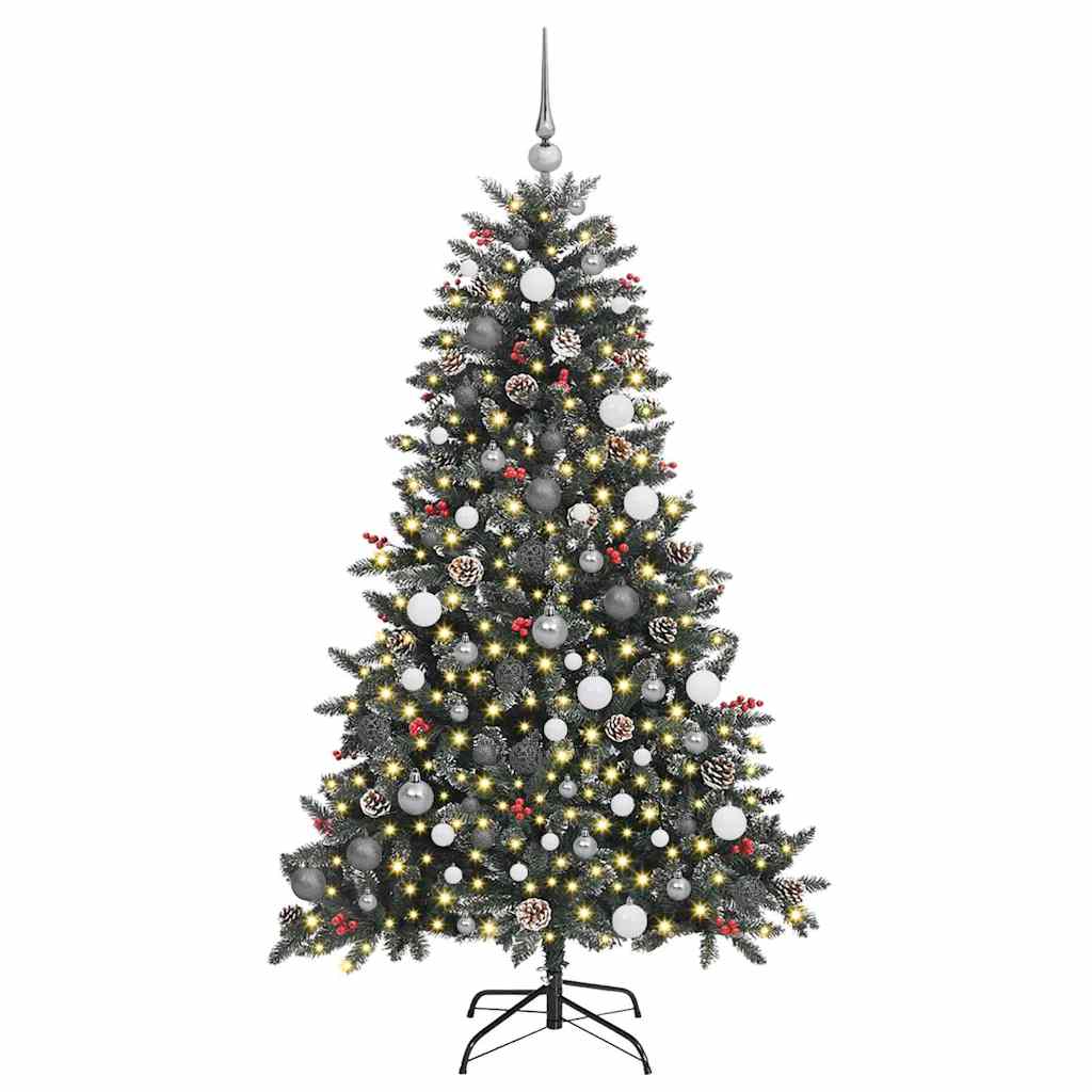 Mű karácsonyfa 300 LED-del Zöld 180 cm PVC és Műanyag és Acél