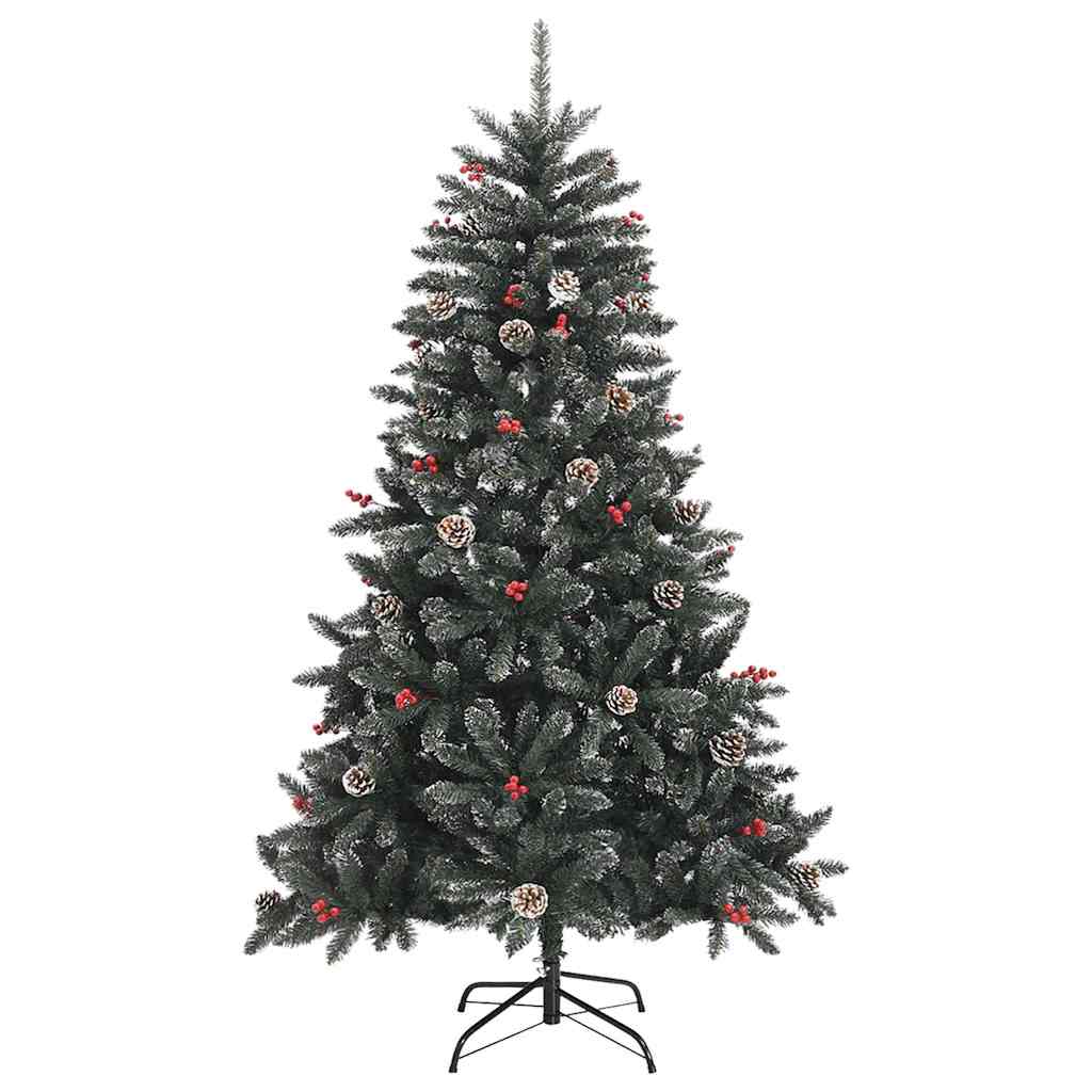 Mű karácsonyfa 300 LED-del Zöld 180 cm PVC és Műanyag és Acél