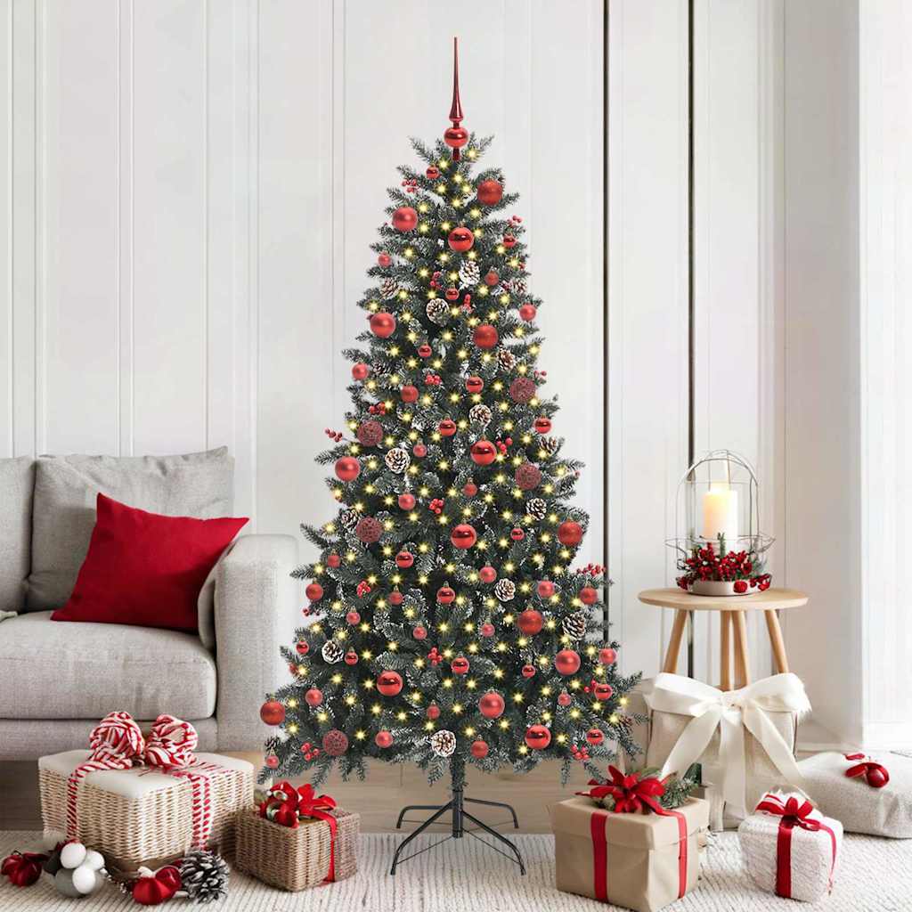Mű karácsonyfa 300 LED-del Zöld 180 cm PVC és Műanyag és Acél