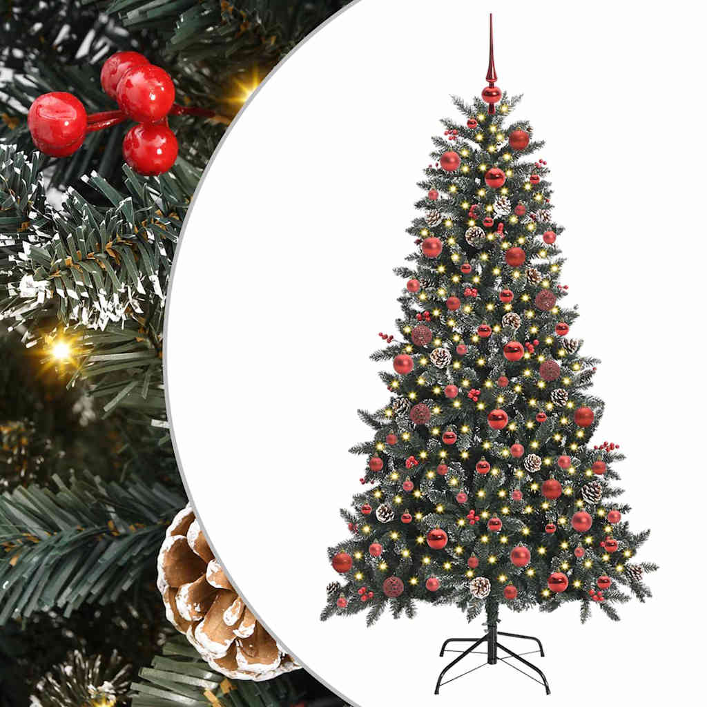 Mű karácsonyfa 300 LED-del Zöld 180 cm PVC és Műanyag és Acél