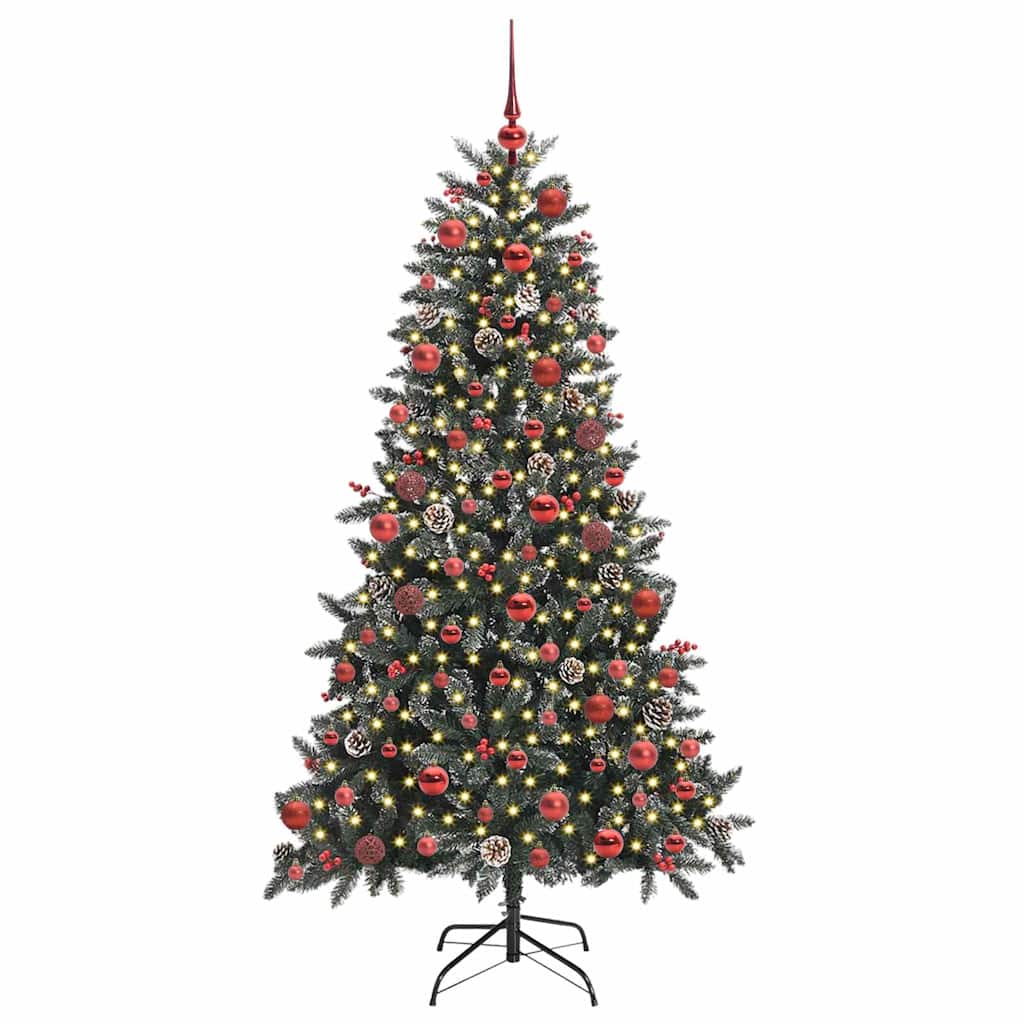 Mű karácsonyfa 300 LED-del Zöld 180 cm PVC és Műanyag és Acél