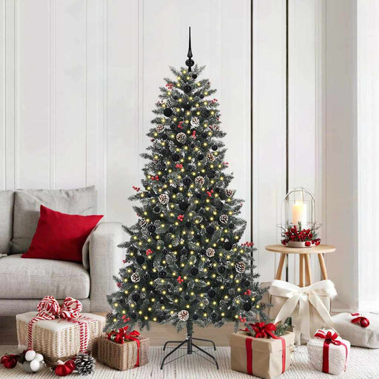 Mű karácsonyfa 300 LED-del Zöld 180 cm PVC és Műanyag és Acél