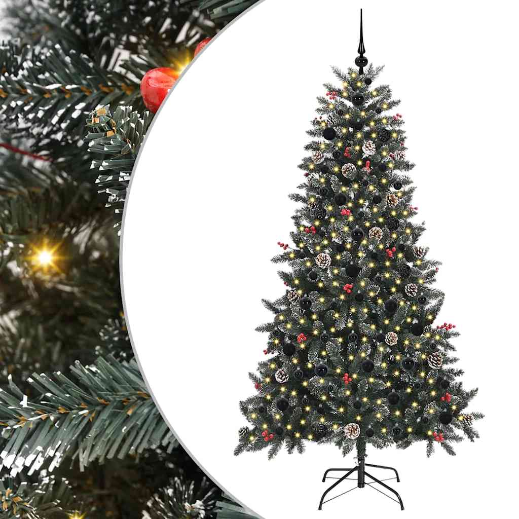 Mű karácsonyfa 300 LED-del Zöld 180 cm PVC és Műanyag és Acél