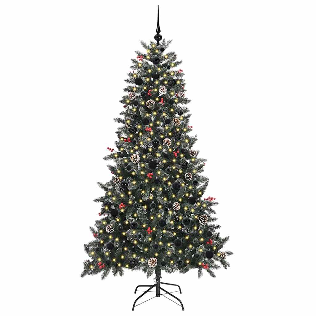 Mű karácsonyfa 300 LED-del Zöld 180 cm PVC és Műanyag és Acél