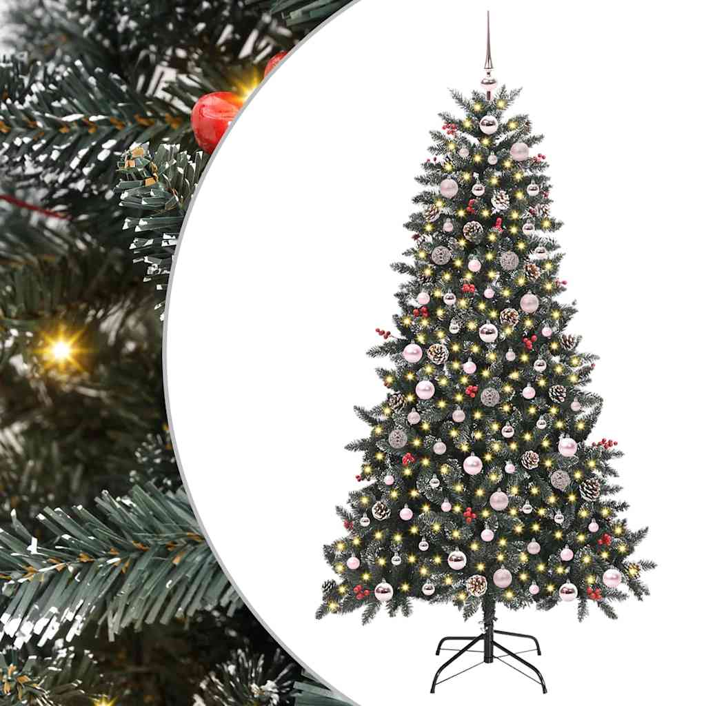 Mű karácsonyfa 300 LED-del Zöld 180 cm PVC és Műanyag és Acél