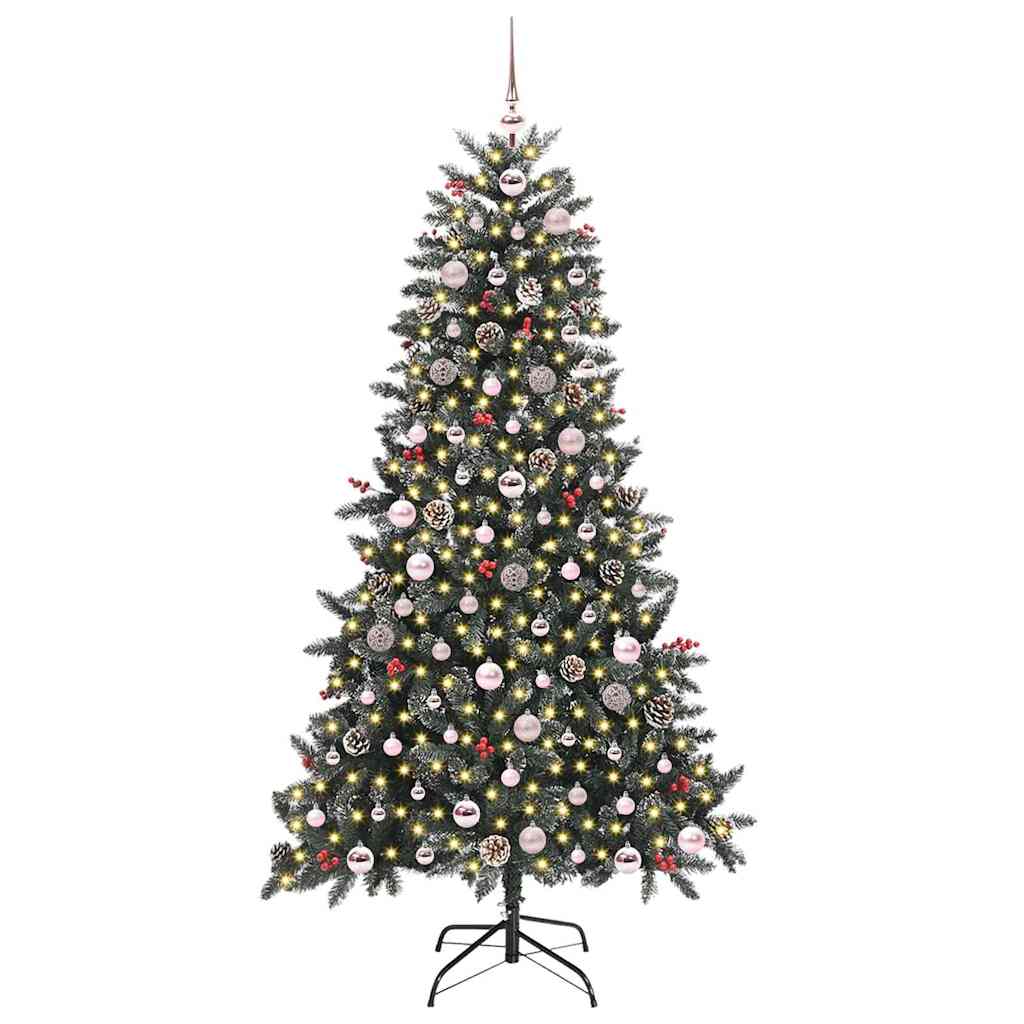 Mű karácsonyfa 300 LED-del Zöld 180 cm PVC és Műanyag és Acél