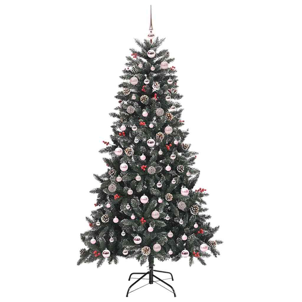 Mű karácsonyfa 300 LED-del Zöld 180 cm PVC és Műanyag és Acél
