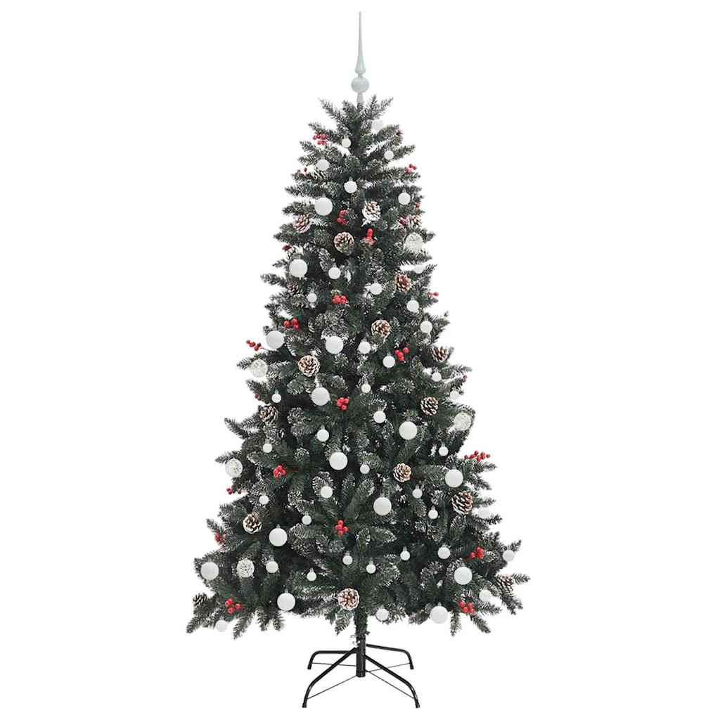 Mű karácsonyfa 300 LED-del Zöld 180 cm PVC és Műanyag és Acél