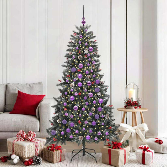 Mű karácsonyfa 300 LED-del Zöld 180 cm PVC és Műanyag és Acél