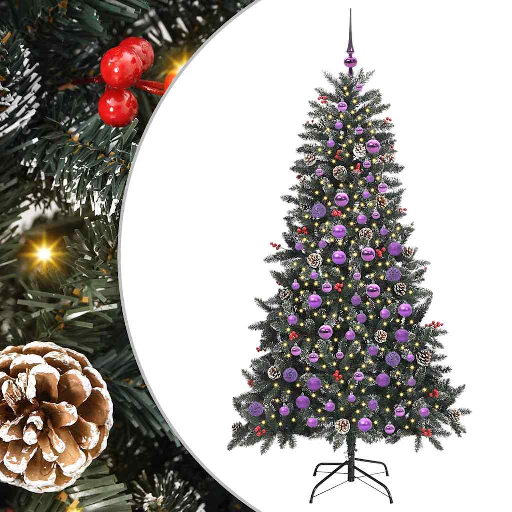 Mű karácsonyfa 300 LED-del Zöld 180 cm PVC és Műanyag és Acél