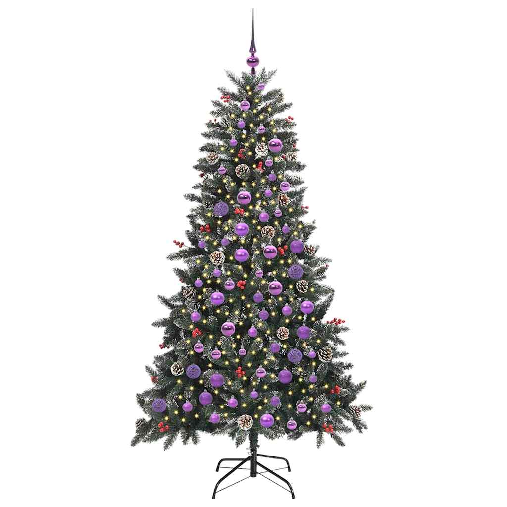 Mű karácsonyfa 300 LED-del Zöld 180 cm PVC és Műanyag és Acél