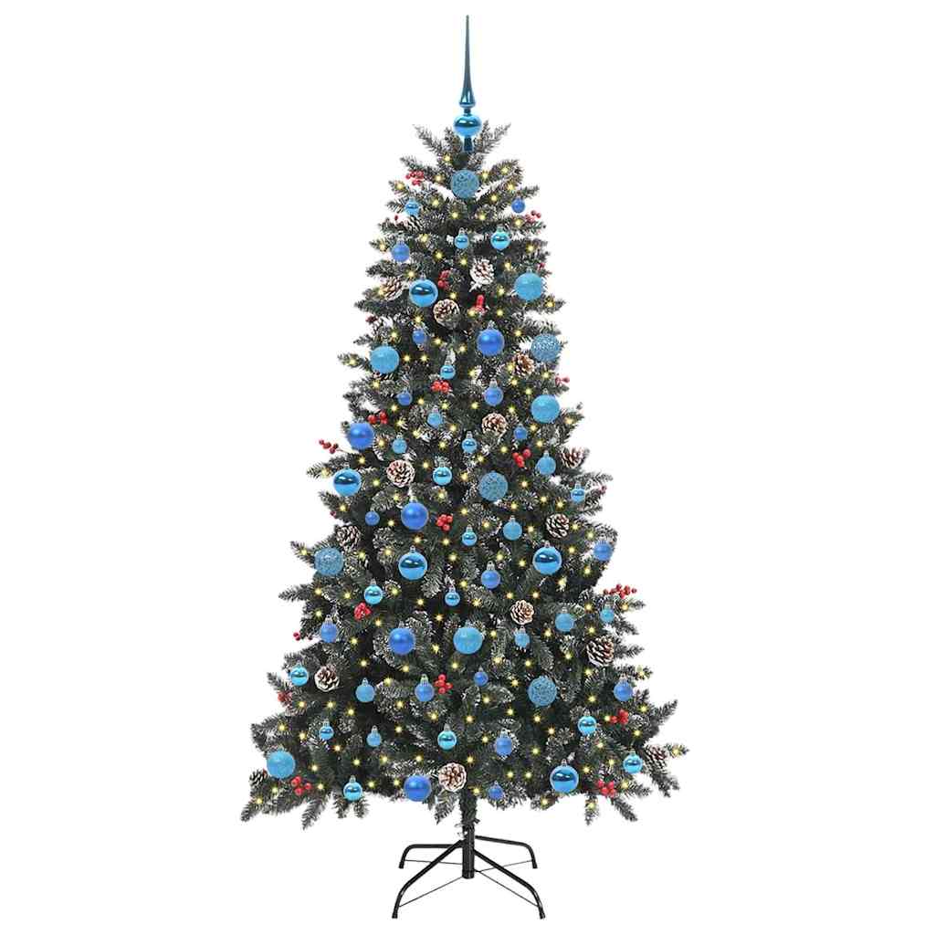 Mű karácsonyfa 300 LED-del Zöld 180 cm PVC és Műanyag és Acél
