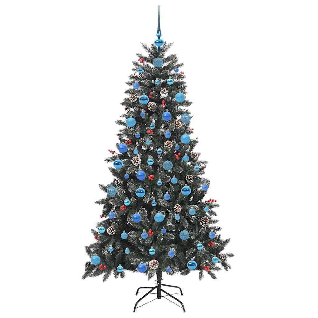 Mű karácsonyfa 300 LED-del Zöld 180 cm PVC és Műanyag és Acél