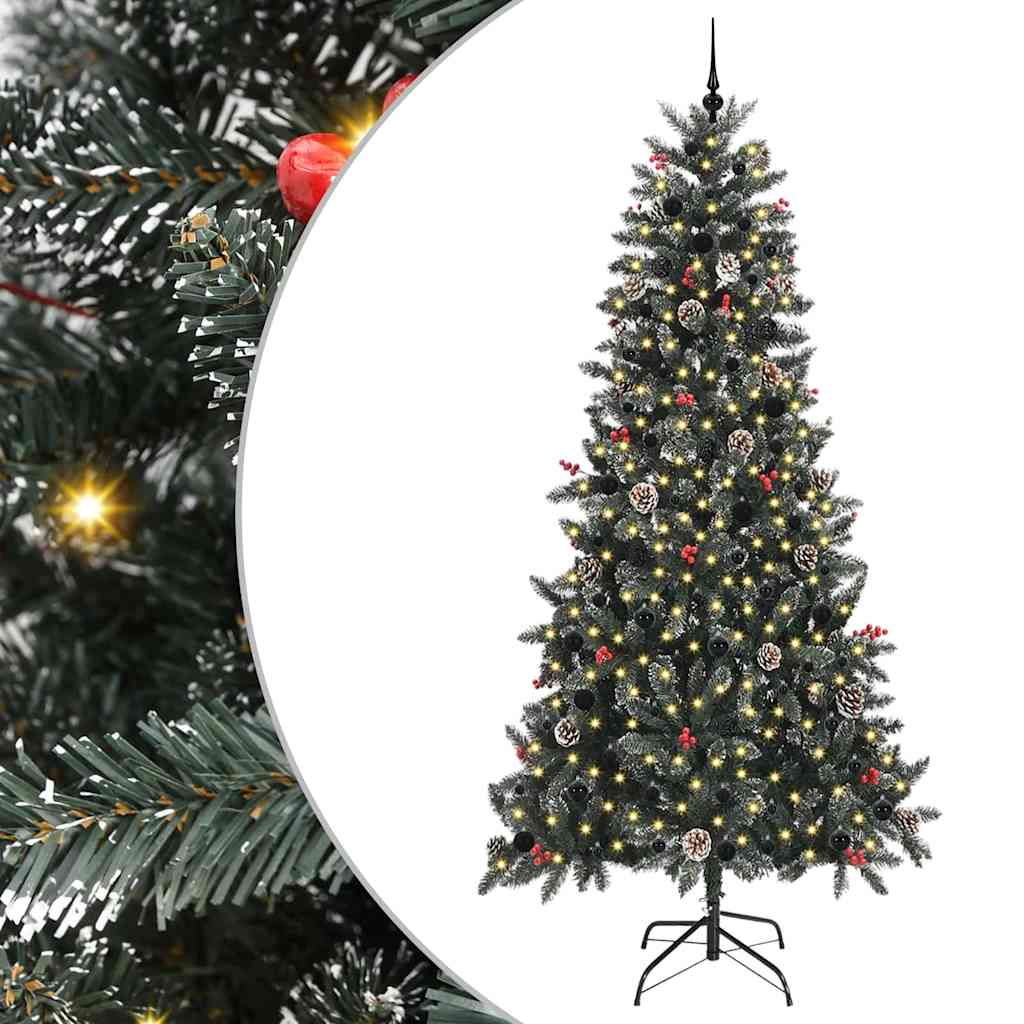 Mű karácsonyfa 300 LED-del Zöld 240 cm PVC és Műanyag és Acél