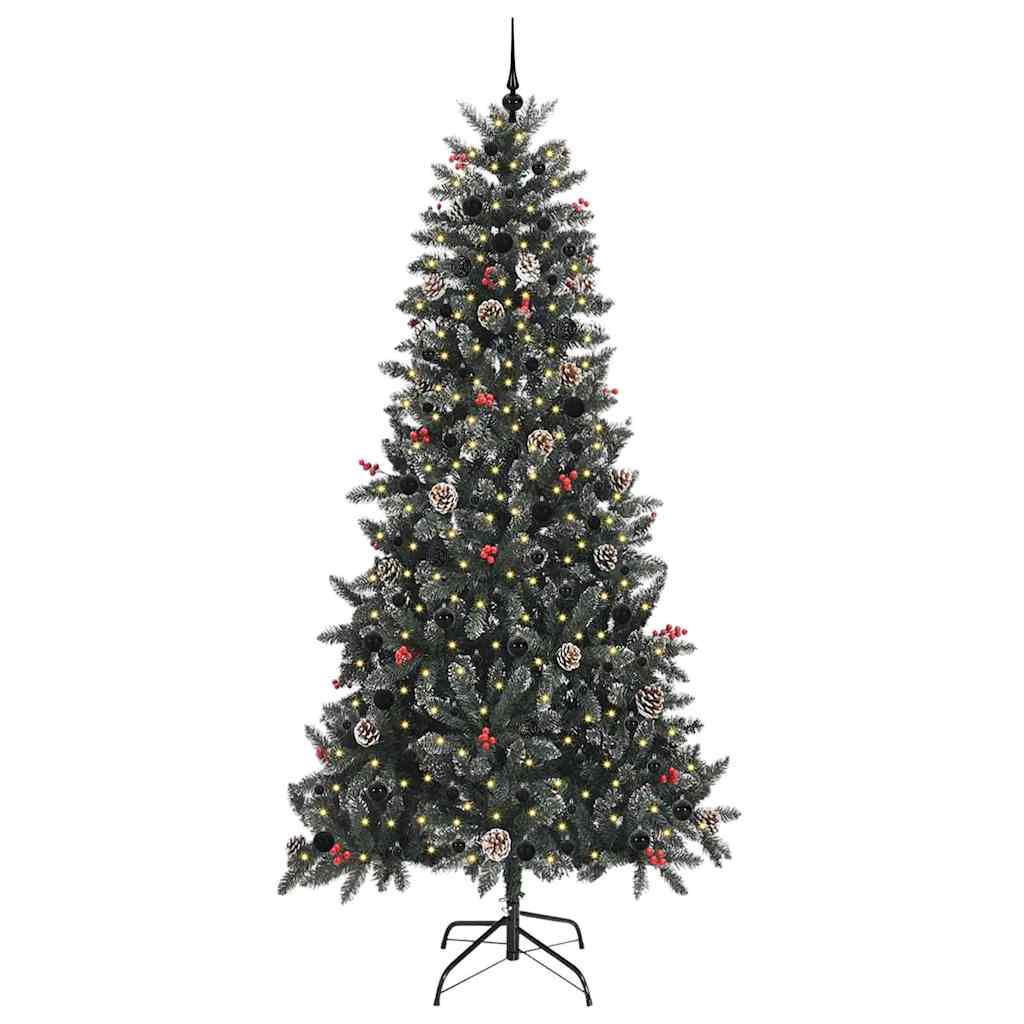 Mű karácsonyfa 300 LED-del Zöld 240 cm PVC és Műanyag és Acél