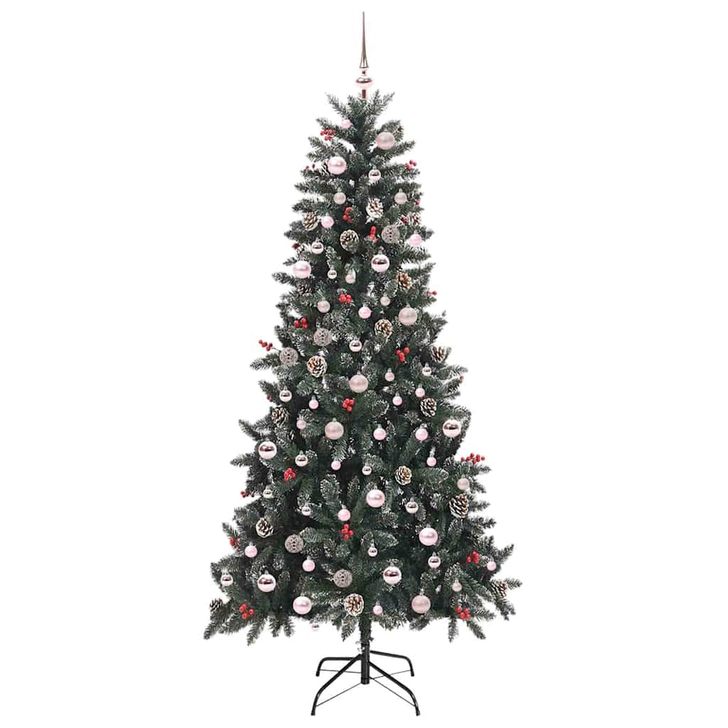 Mű karácsonyfa 300 LED-del Zöld 240 cm PVC és Műanyag és Acél