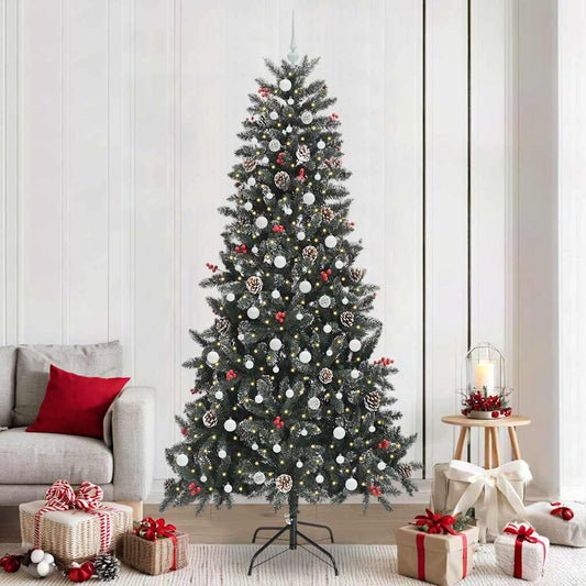 Mű karácsonyfa 300 LED-del Zöld 240 cm PVC és Műanyag és Acél