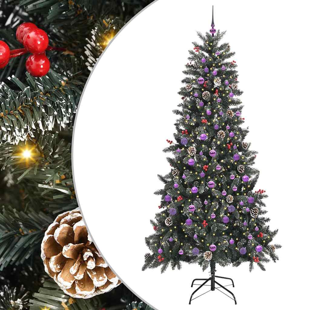 Mű karácsonyfa 300 LED-del Zöld 240 cm PVC és Műanyag és Acél