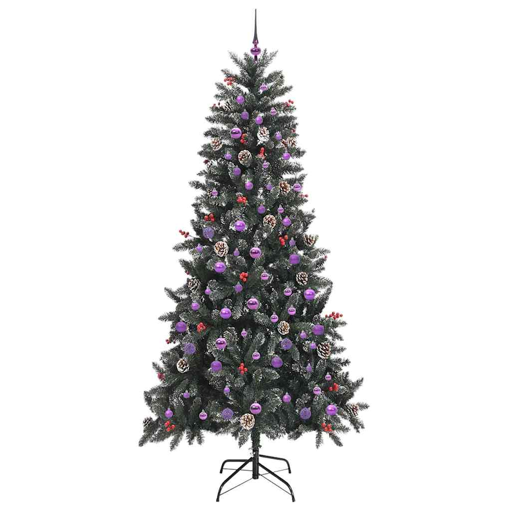 Mű karácsonyfa 300 LED-del Zöld 240 cm PVC és Műanyag és Acél