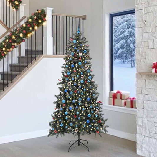 Mű karácsonyfa 300 LED-del Zöld 240 cm PVC és Műanyag és Acél