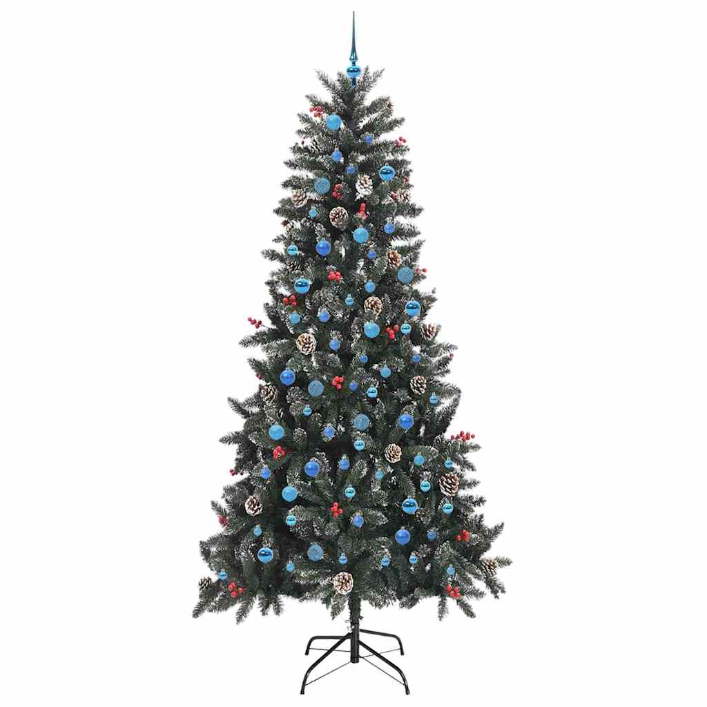 Mű karácsonyfa 300 LED-del Zöld 240 cm PVC és Műanyag és Acél