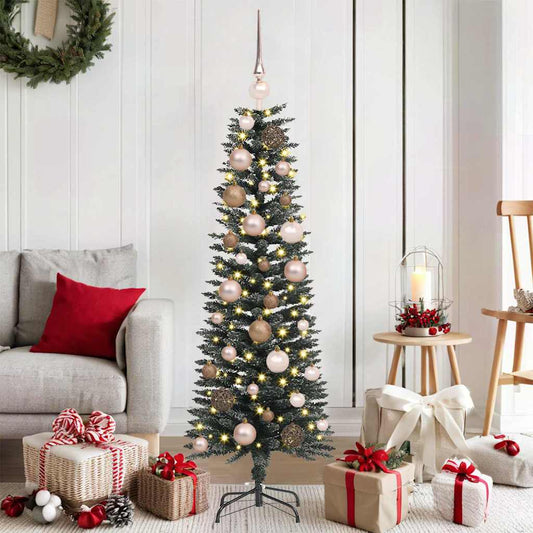 Mű karácsonyfa 150 LED-del Zöld 120 cm PVC és Műanyag és Acél