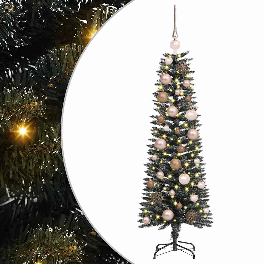 Mű karácsonyfa 150 LED-del Zöld 120 cm PVC és Műanyag és Acél