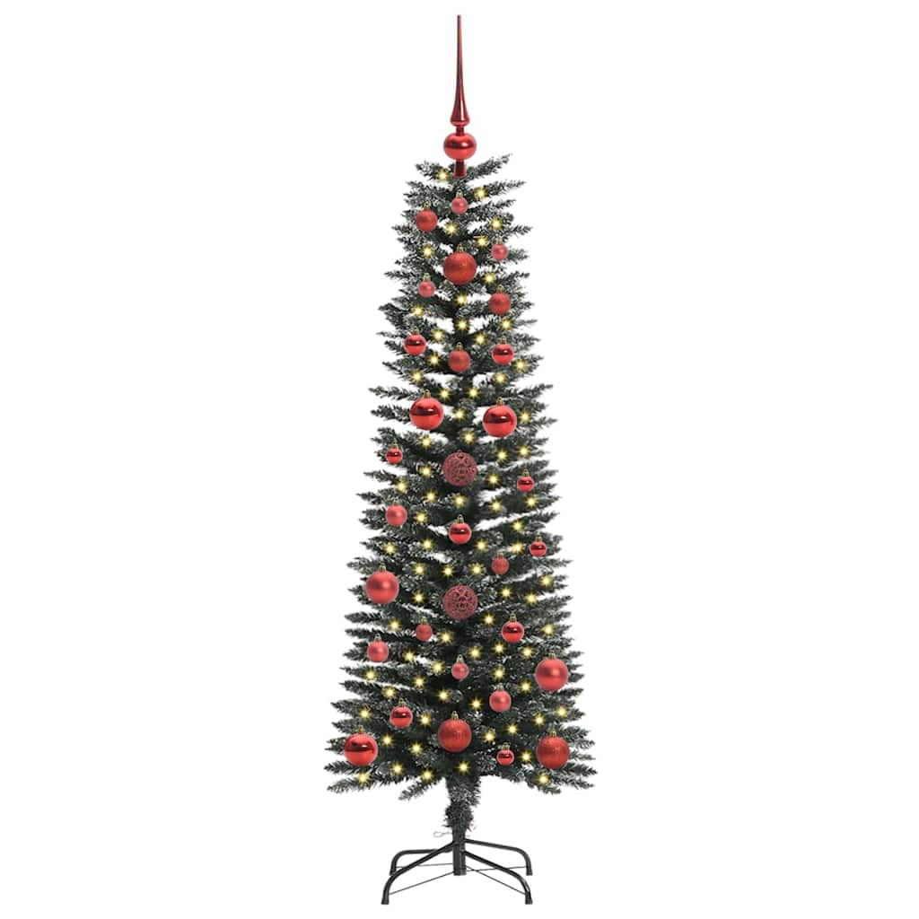 Mű karácsonyfa 150 LED-del Zöld 120 cm PVC és Műanyag és Acél