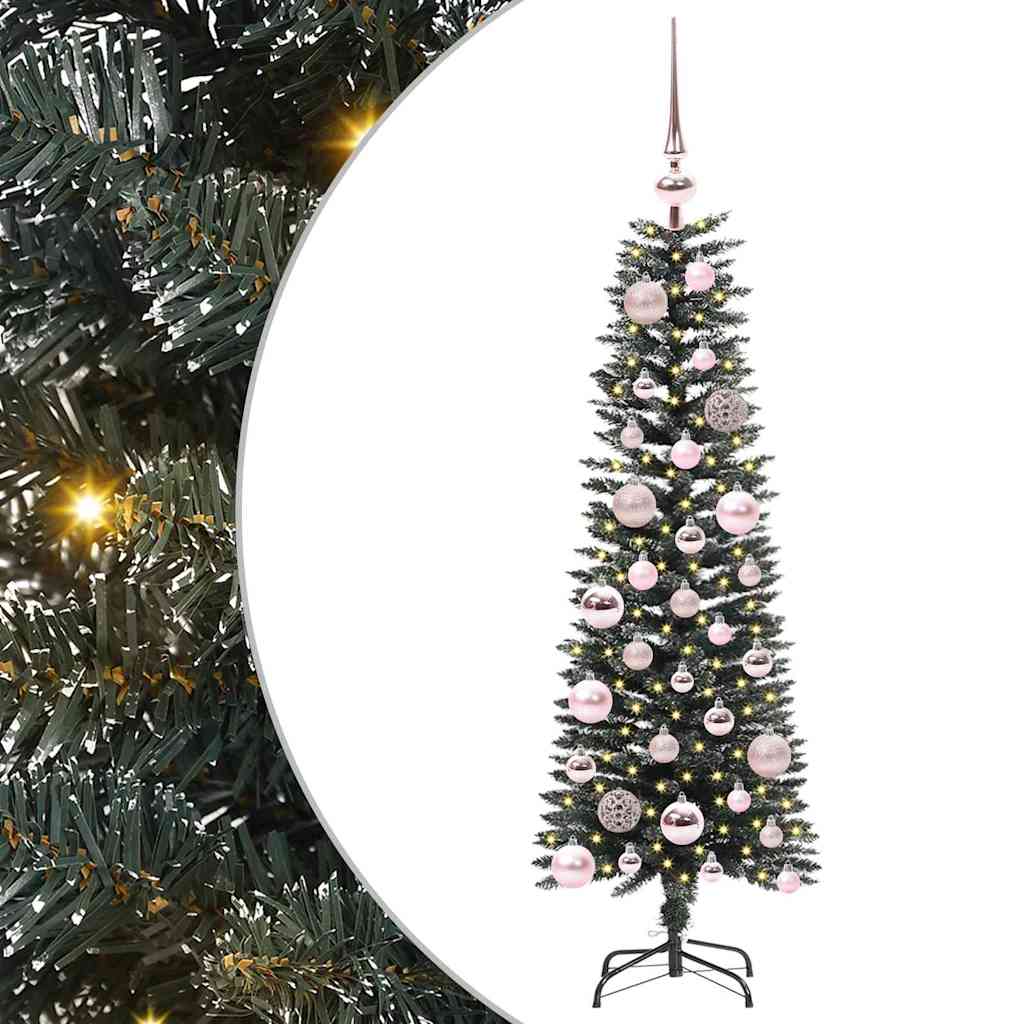 Mű karácsonyfa 150 LED-del Zöld 120 cm PVC és Műanyag és Acél
